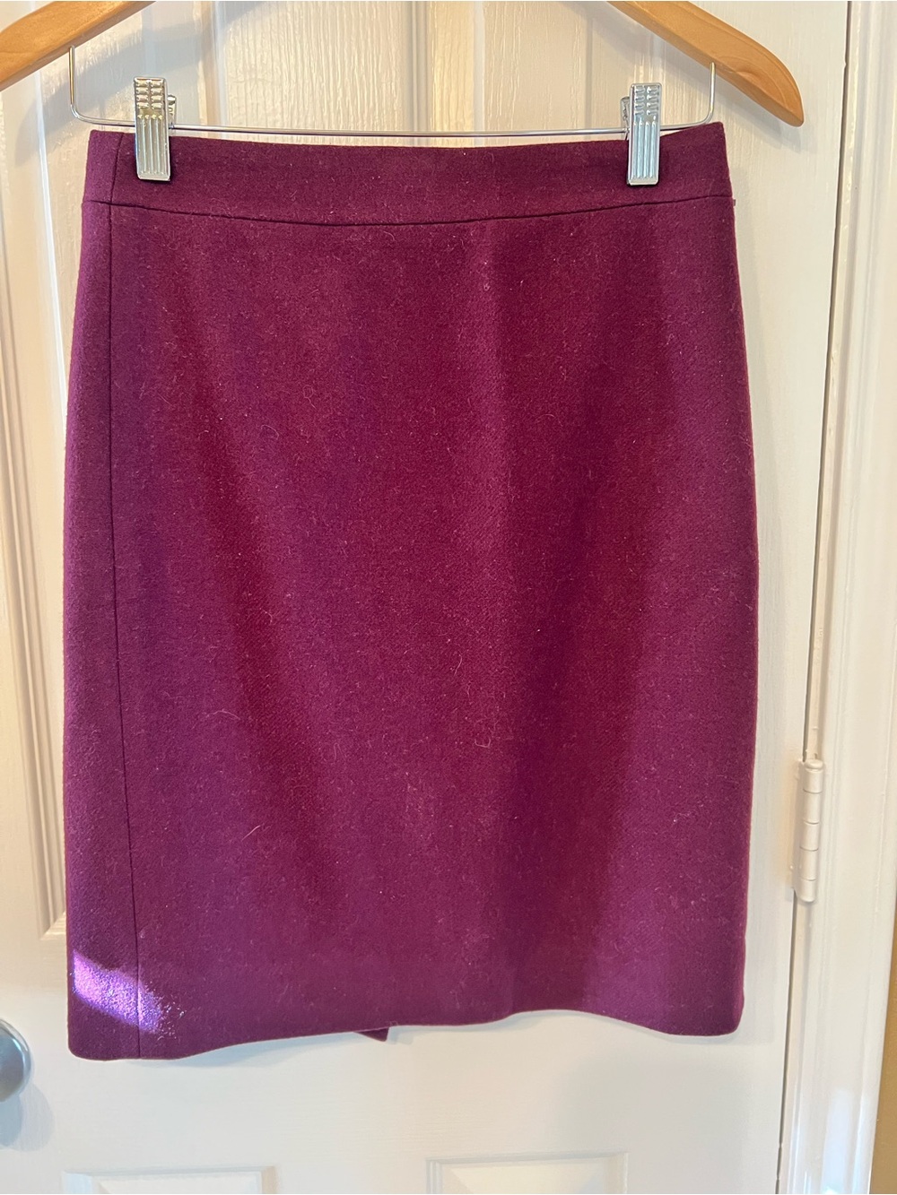 J. Crew Purple Wool Blend The Pencil Skirt, size 00